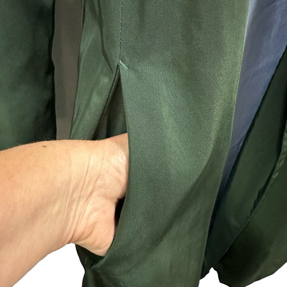 Zara Basic Green Belted Open Front Trench Coat with Pockets Womens XS - Picture 6 of 15